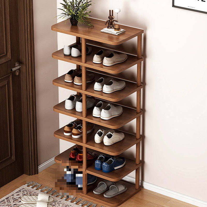 Minimalist Cylinder Wood 6/7-Tier Shoe Storage — 6 / White