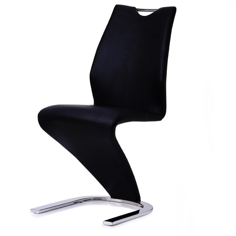 Minimalist U-Shape Titanium Leather Dining Chair