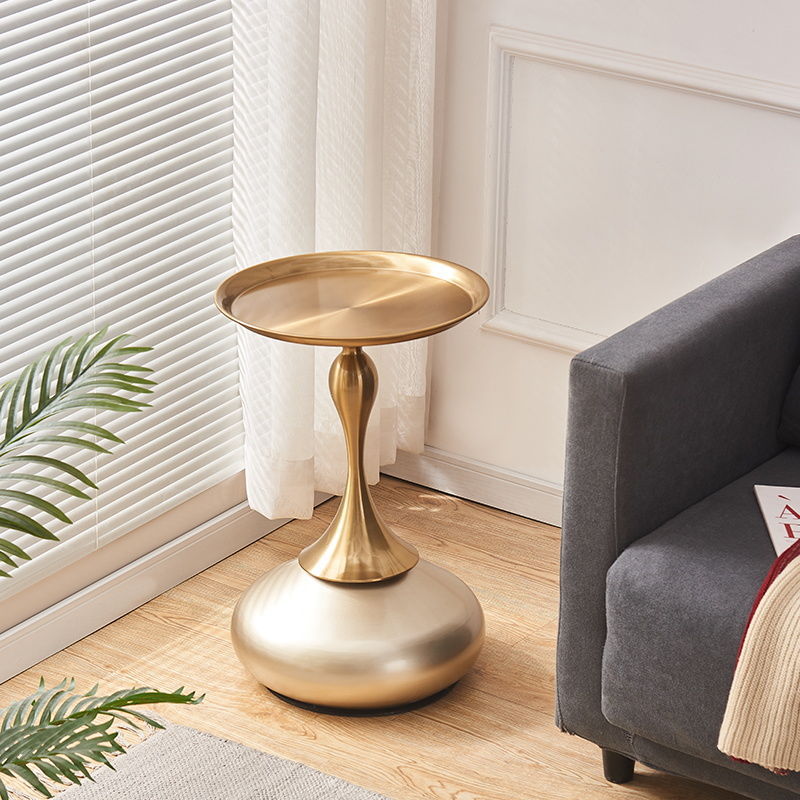Luxury Round Oval Metal Coffee Table — White Tabletop + Black Base