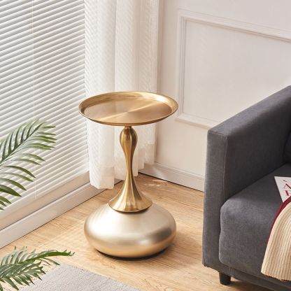 Luxury Round Oval Metal Coffee Table — White Tabletop + Black Base