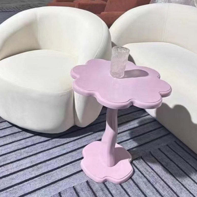 Nordic petal end cream end & side tables in steel — Purple