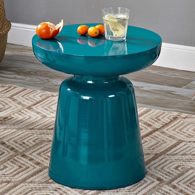 Scandinavian Round Disc Column End Table