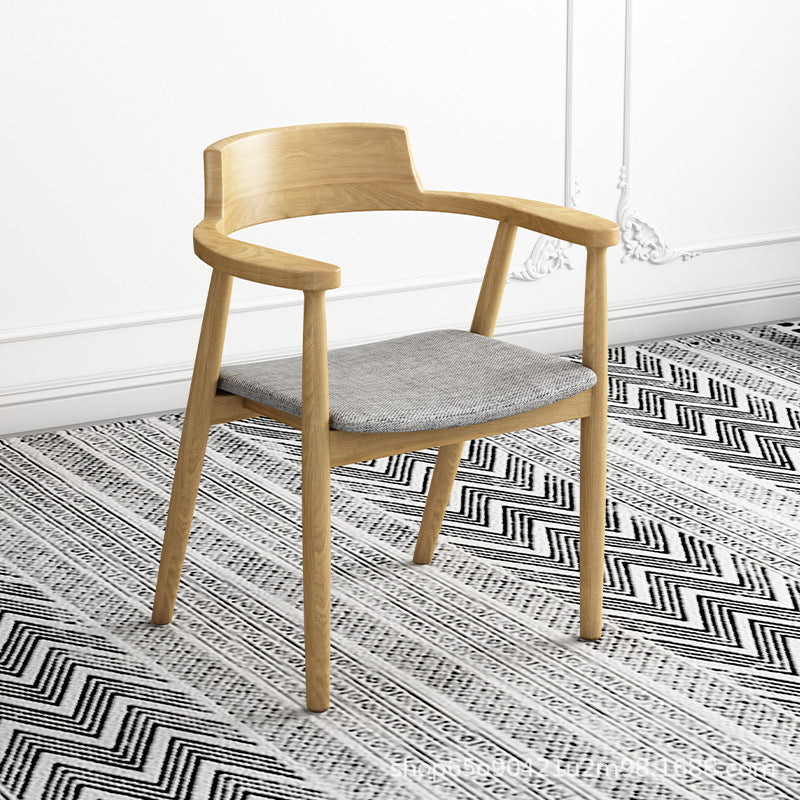 Minimalist Curved Upholstered Wood Dining Chair