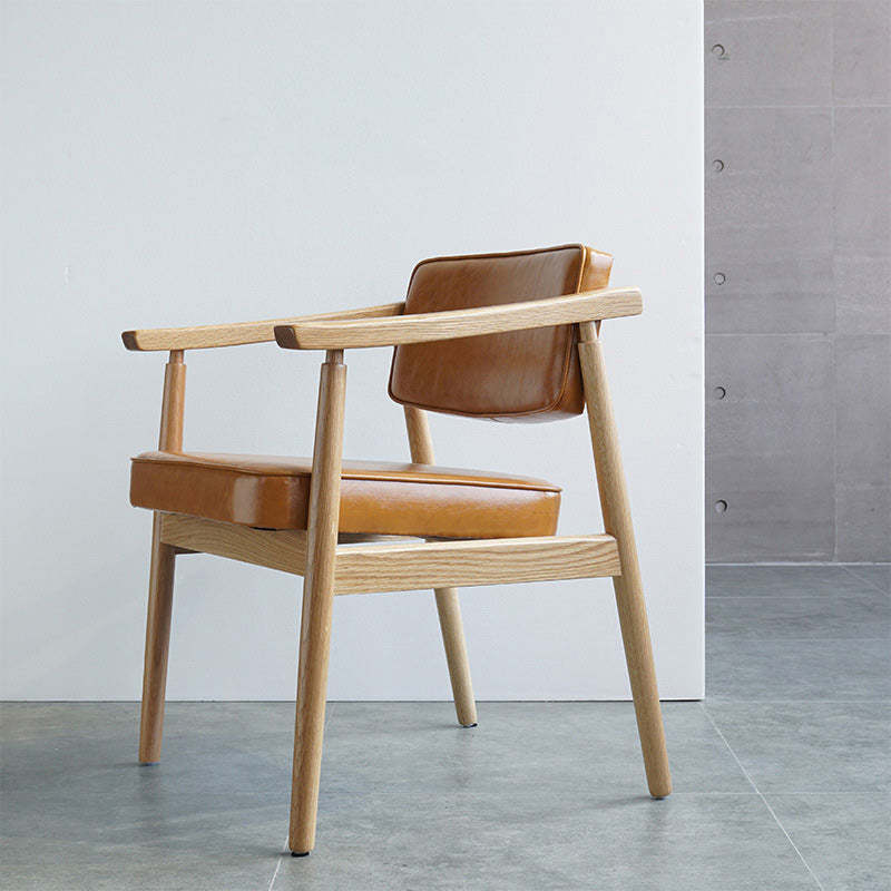 Nordic Leather Oak Dining Chair