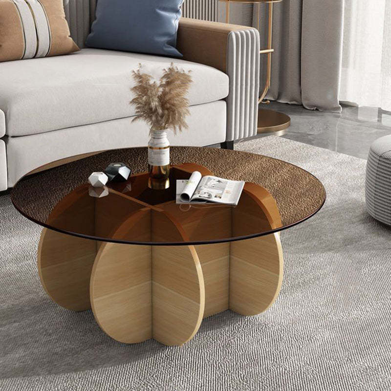Luxury Oval Cross Glass Coffee Table