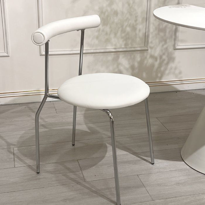 Scandinavian Leather Round Arc Dining Chair
