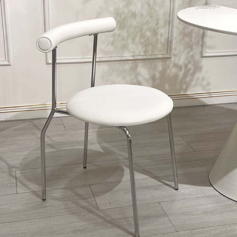 Scandinavian Leather Round Arc Dining Chair