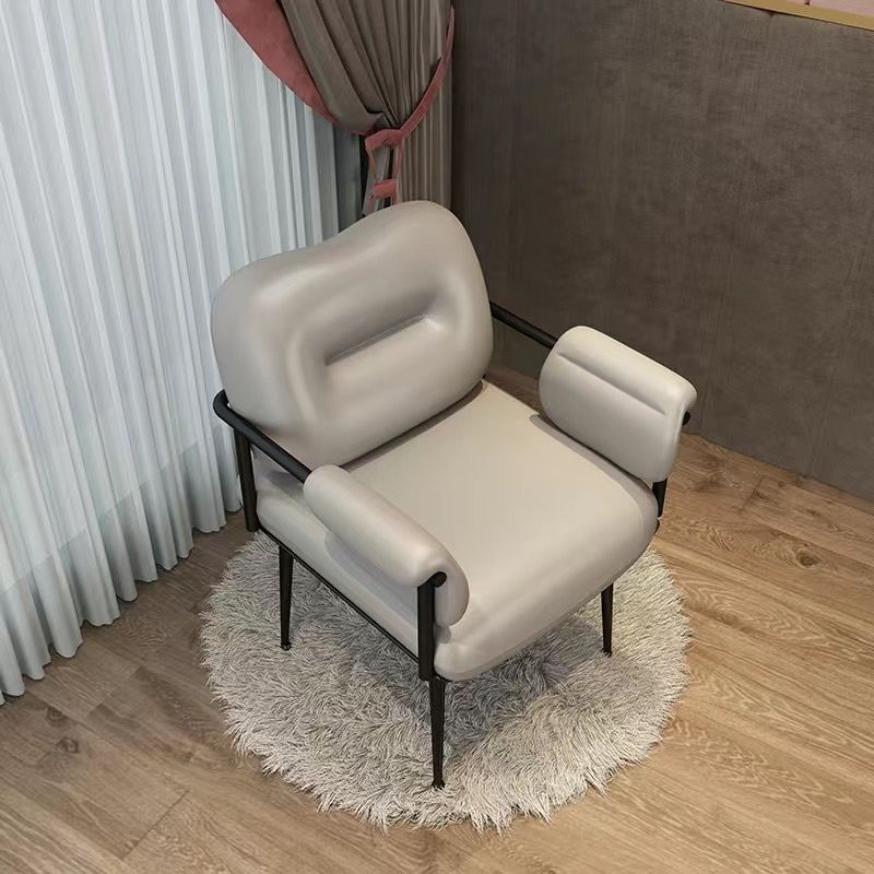 Nordic vanity leather vanity stools — Gray / Black