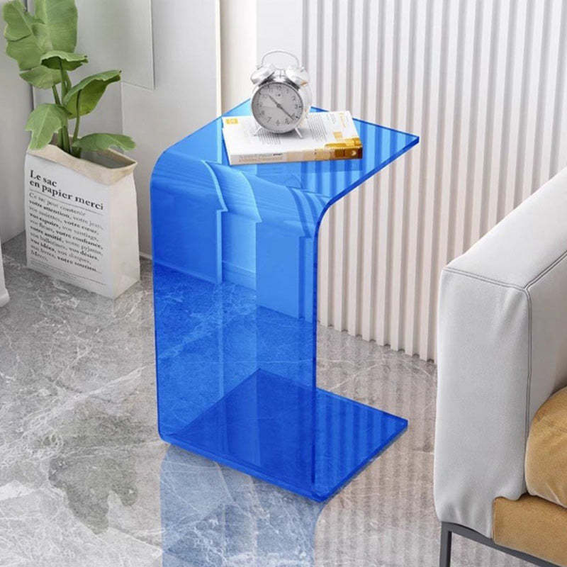 Minimalist Rectangular Acrylic Side Table — Brown