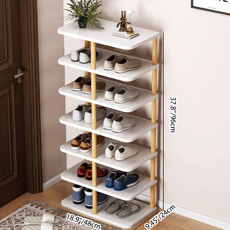 Minimalist Cylinder Wood 6/7-Tier Shoe Storage
