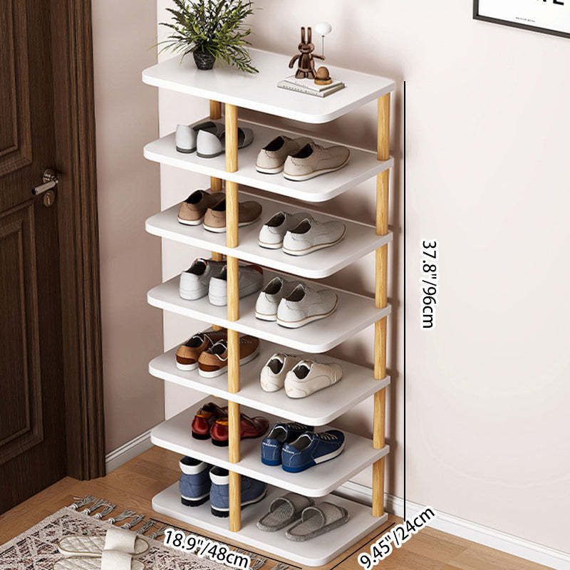 Minimalist Cylinder Wood 6/7-Tier Shoe Storage