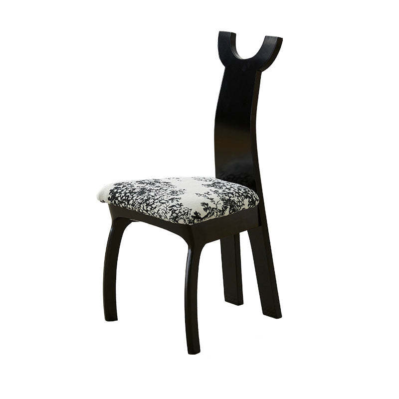 Vintage Cat Scratch Leather Wood Dining Chair