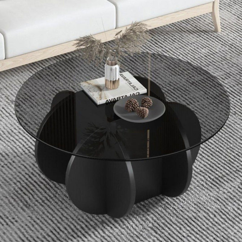 Luxury Oval Cross Glass Coffee Table