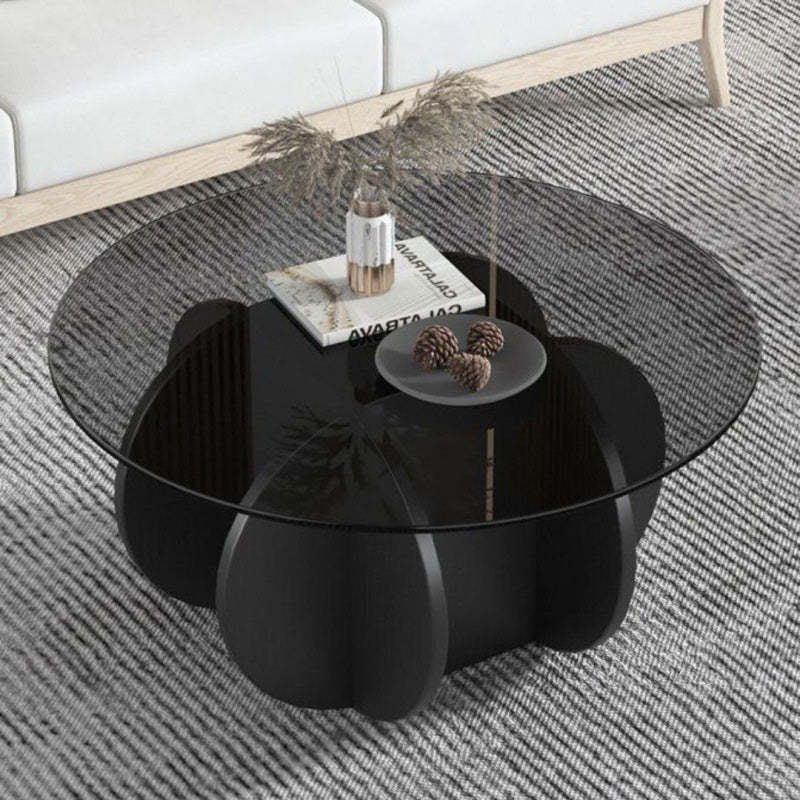 Luxury Oval Cross Glass Coffee Table