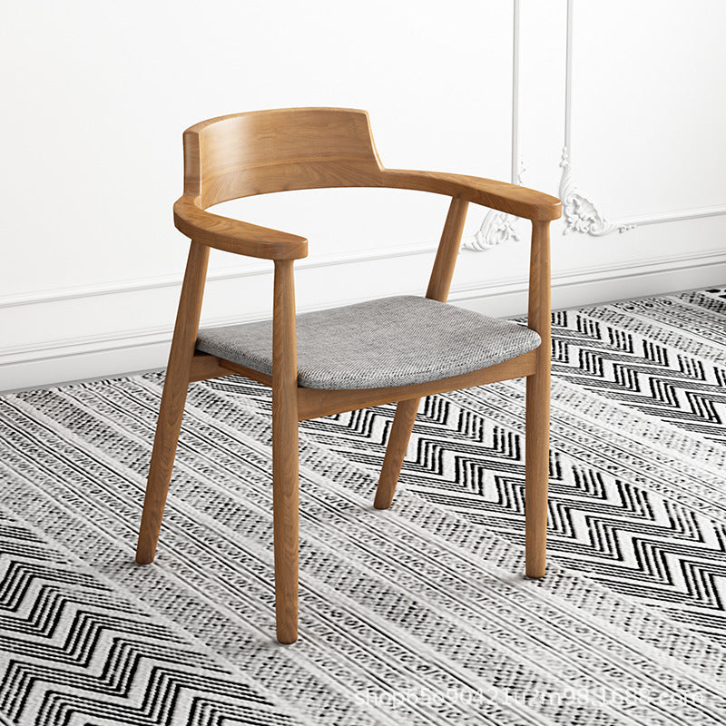 Minimalist Curved Upholstered Wood Dining Chair