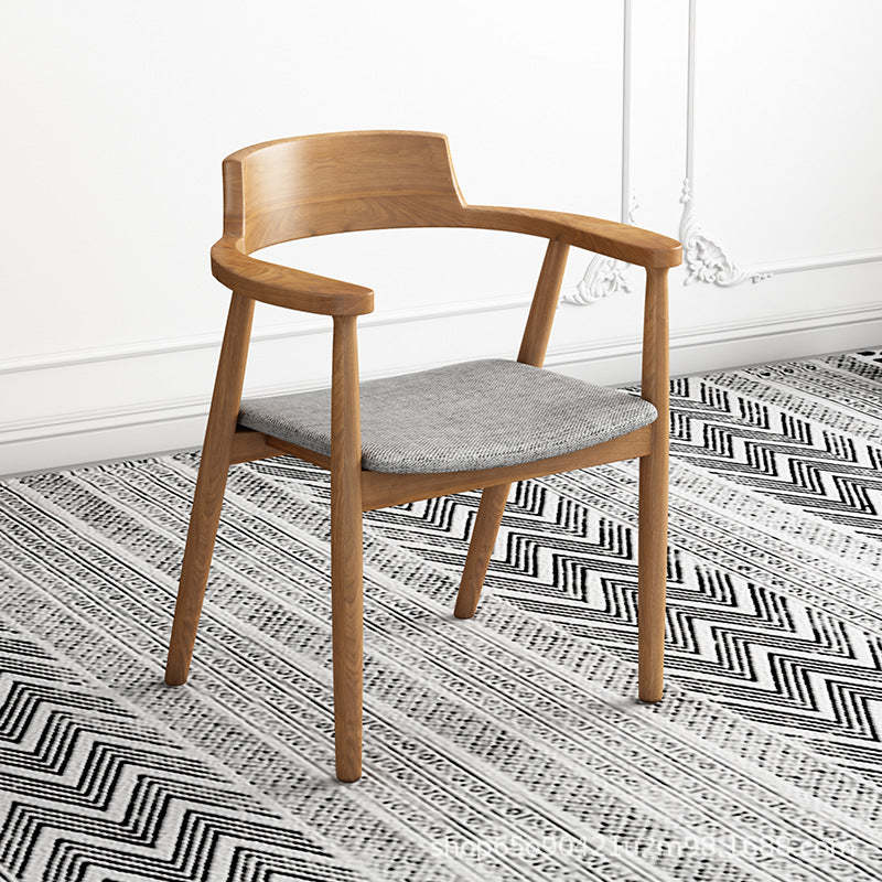 Minimalist Curved Upholstered Wood Dining Chair