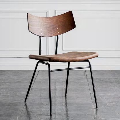 Industrial Curved PU Leather Dining Chair