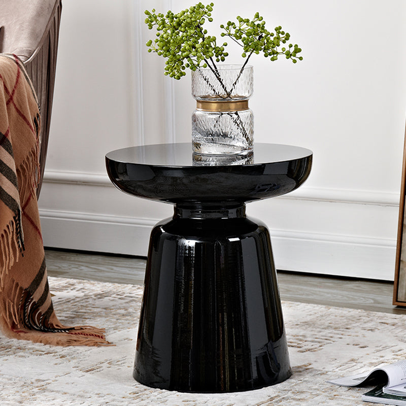 Scandinavian Round Disc Column End Table