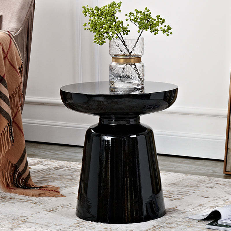 Scandinavian Round Disc Column End Table