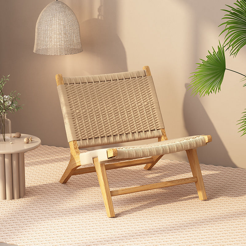 Traditional Rustic Wood Rope Chair