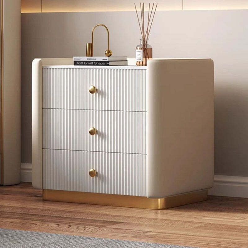 Minimalist Wood Rock Nightstand 3-Drawer