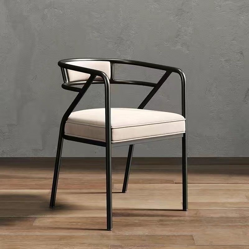 Black contemporary suede curved dining chairs & benches — White
