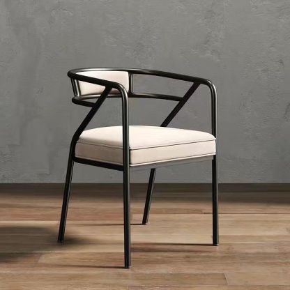 Industrial Suede Leather Curved Dining Chair — Gold Frame / Pink - Suede