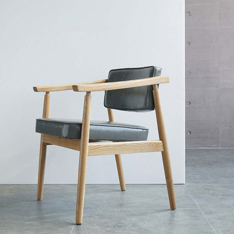 Lighom nordic gray dining chairs & benches in leather wood
