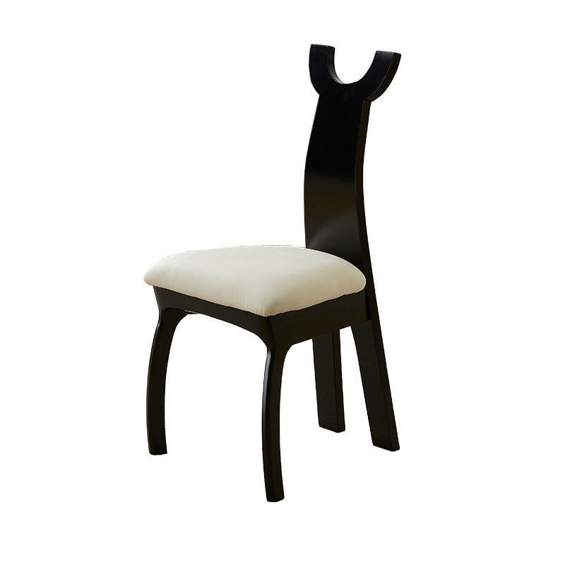 Vintage Cat Scratch Leather Wood Dining Chair