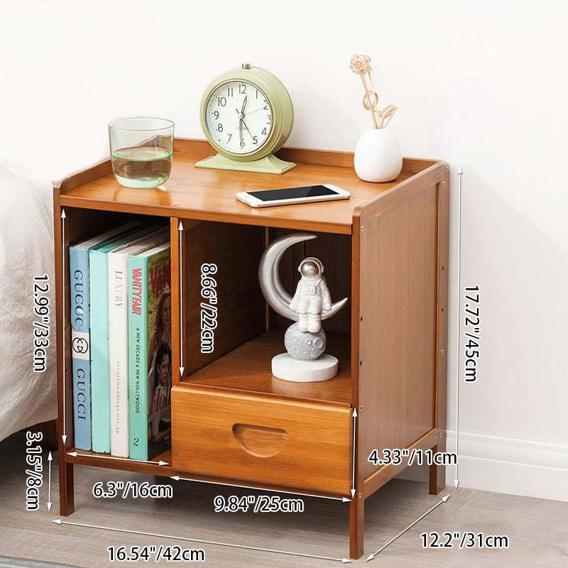 Modern Bamboo 1/3-Drawer Nightstand — D / Wood Color