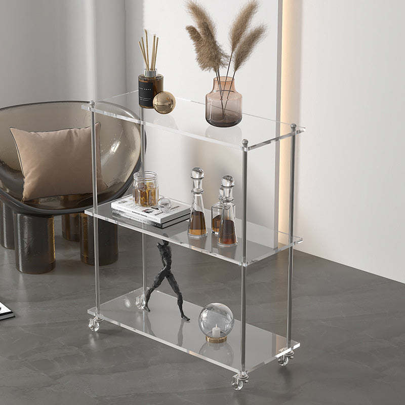 Contemporary Acrylic Steel Side Table