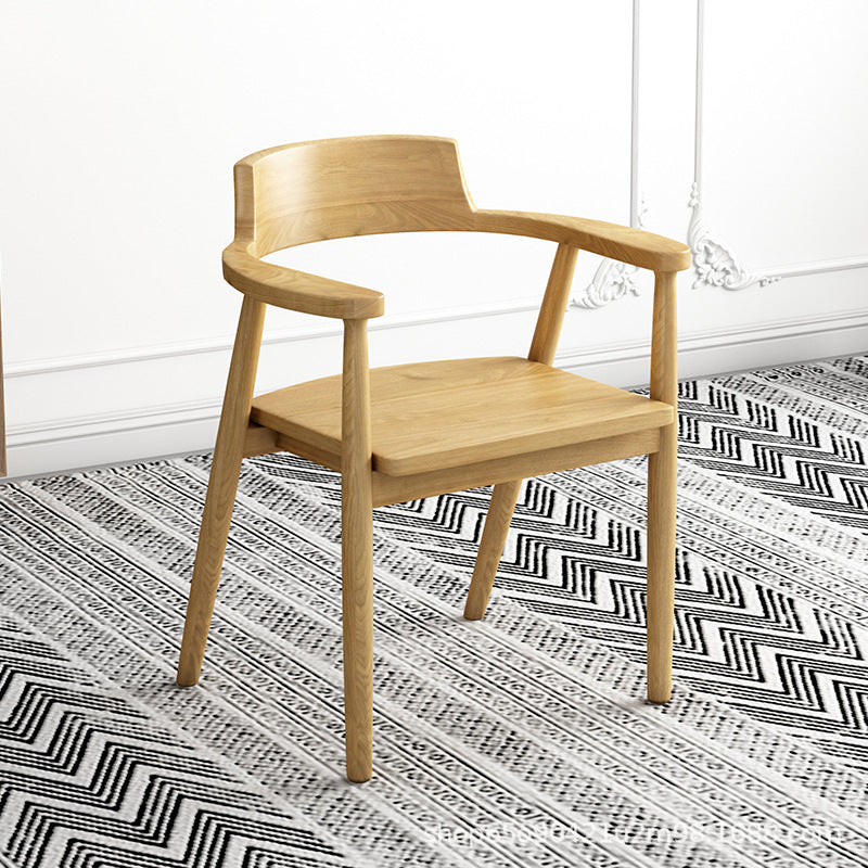 Minimalist Curved Upholstered Wood Dining Chair