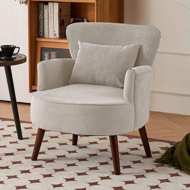 Minimalist Trapezoidal Velvet Wood Accent Chair
