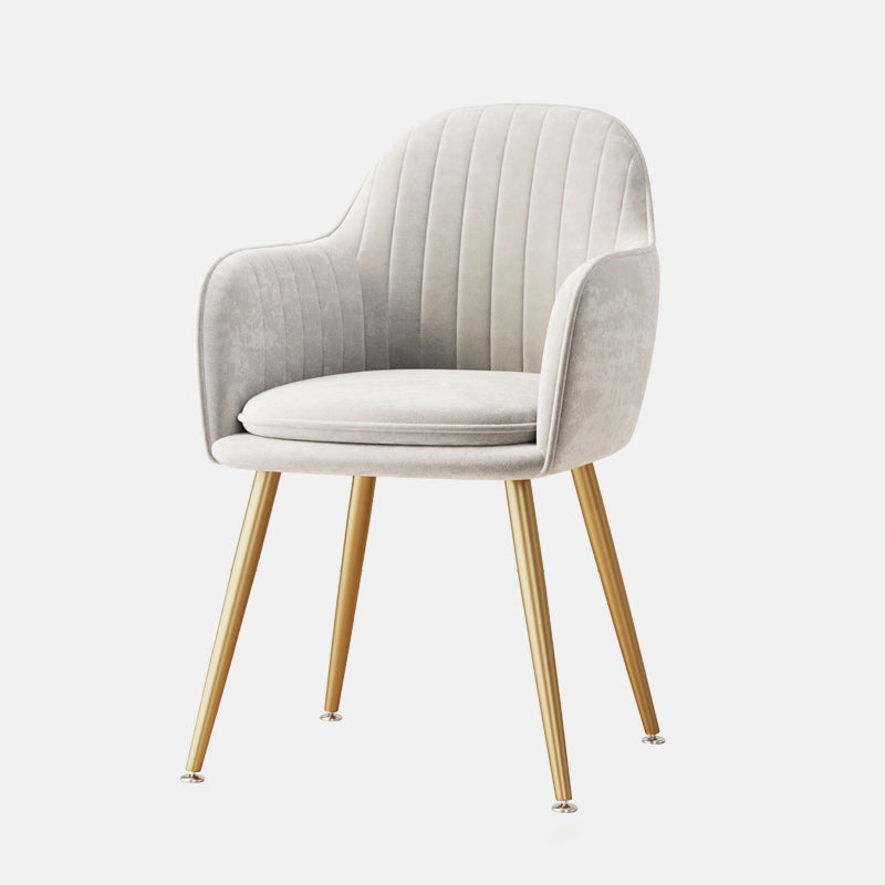 Nordic Striped Velvet Steel Dining Chair