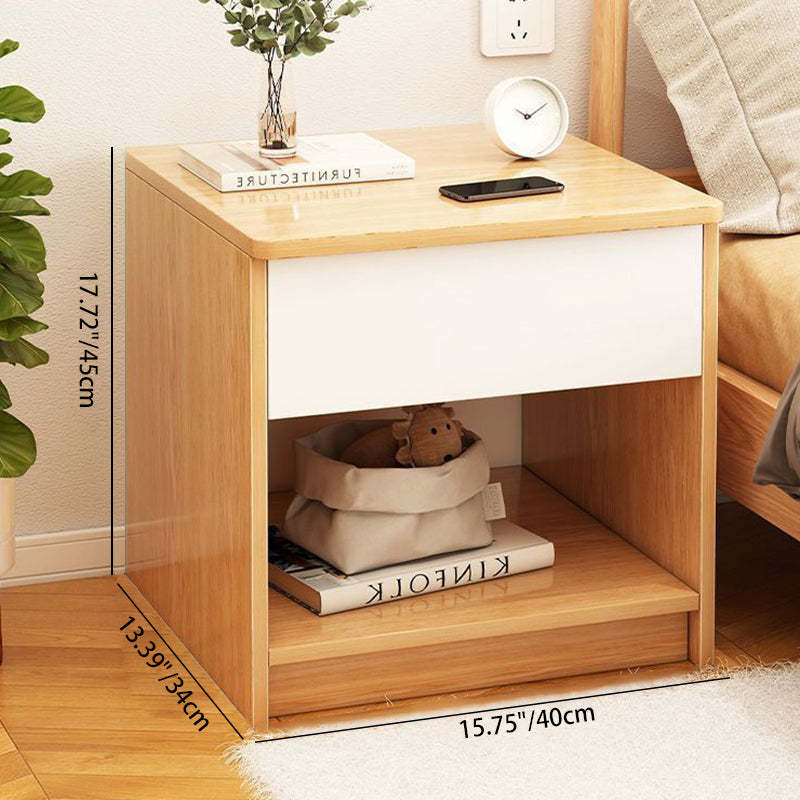 Modern Square 1-Drawer Nightstand