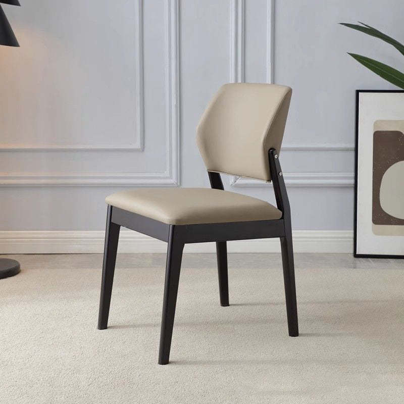 Nordic Wood Leather Chair — Khaki