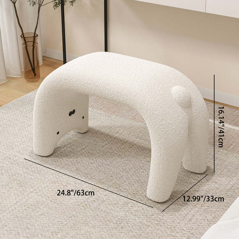 Curved Faux Fur Cat Vanity Stool
