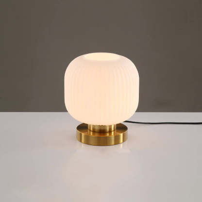 Nordic Striped Glass Oval Table Lamp
