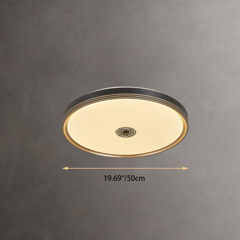 Chinese Square Geometric Acrylic LED Flush Mount Light