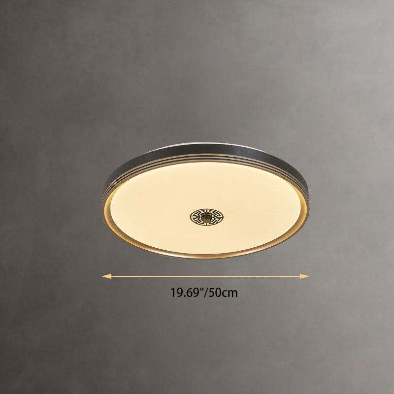 Chinese Square Geometric Acrylic LED Flush Mount Light