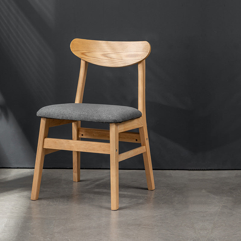 Retro Linen Upholstered Wood Dining Chair