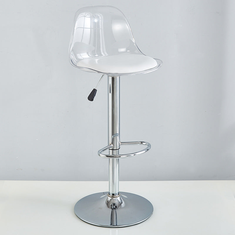 Minimalist Cylinder Base Metal PET Bar Stool