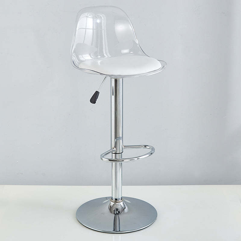 Minimalist Cylinder Base Metal PET Bar Stool