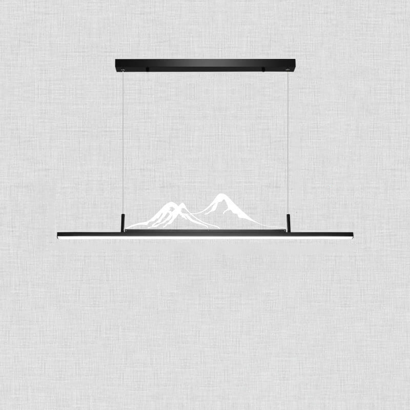 Chinese Retro Long Strip Mountain Peak LED Chandelier