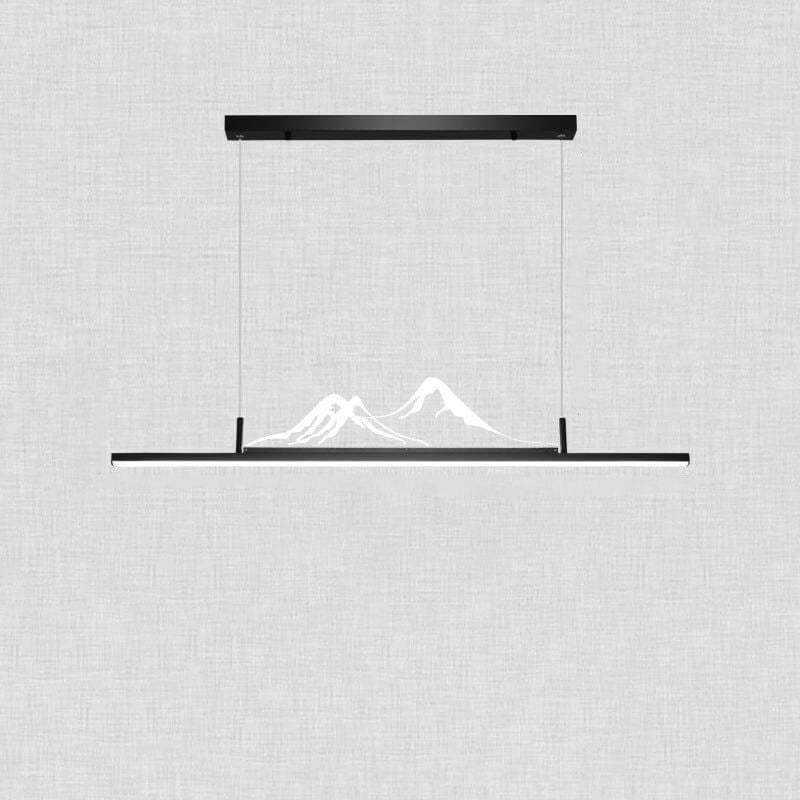 Chinese Retro Long Strip Mountain Peak LED Chandelier