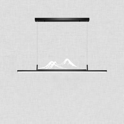 Chinese Retro Long Strip Mountain Peak LED Chandelier
