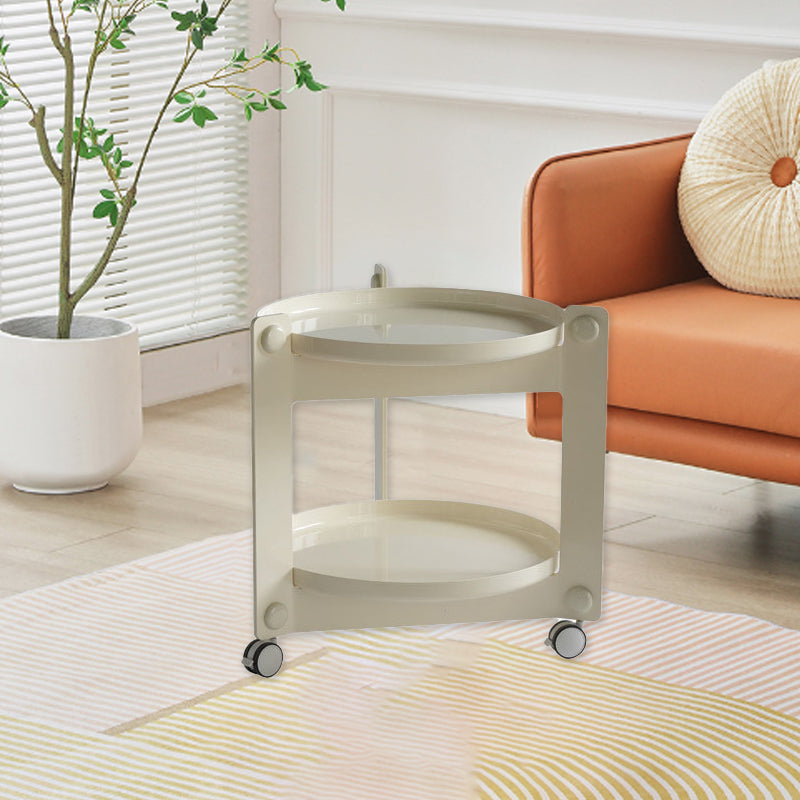 Contemporary Round PET Acrylic 2-Tier End Table