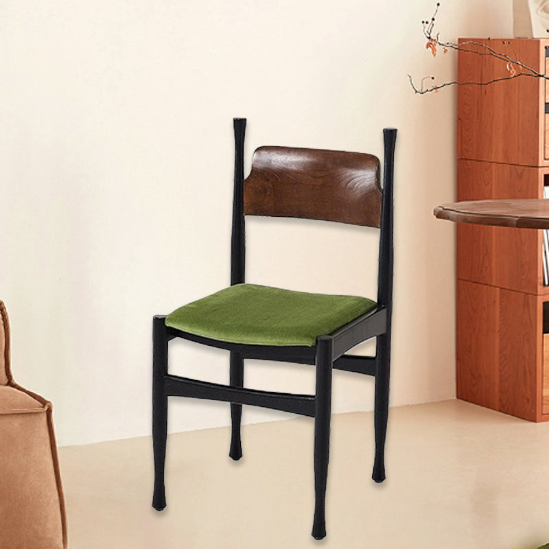 Scandinavian Square Wood Fabric Chair
