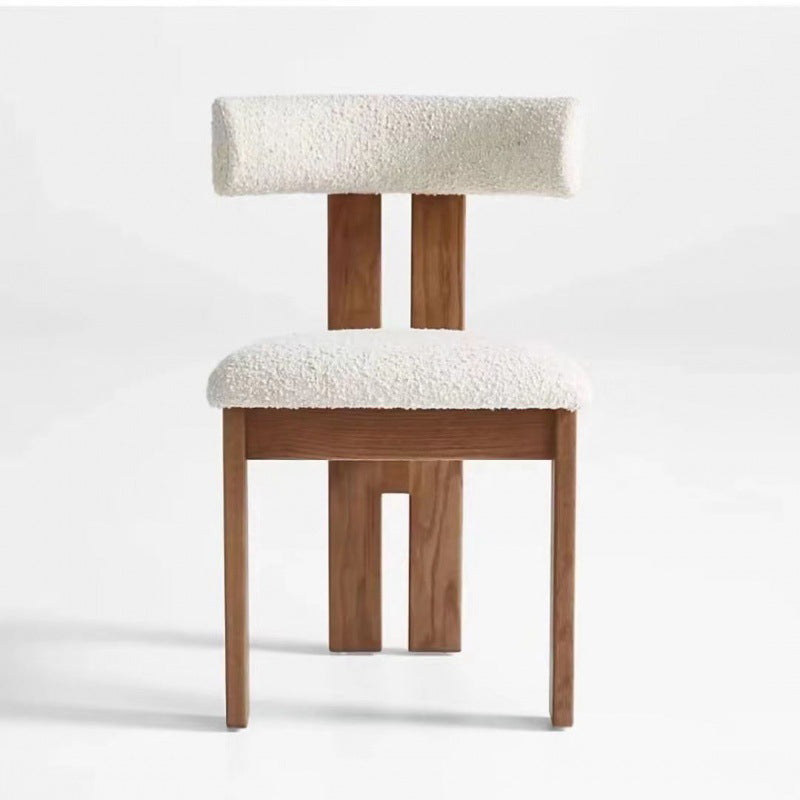 Retro Half Round Fabric Wood Dining Chair