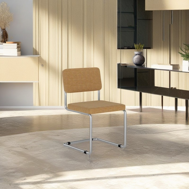 Nordic Fabric Steel Bracket Dining Chair